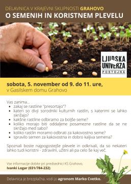Delavnica v Krajevni skupnosti Grahovo O semenih in koristnem plevelu 1